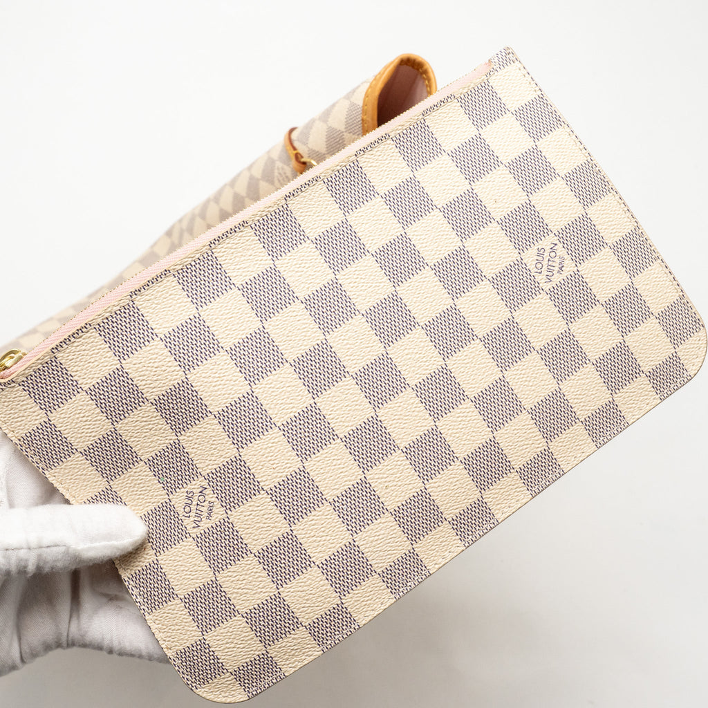 LOUIS VUITTON NEVERFULL MM DAMIER AZUR CANVAS GHW