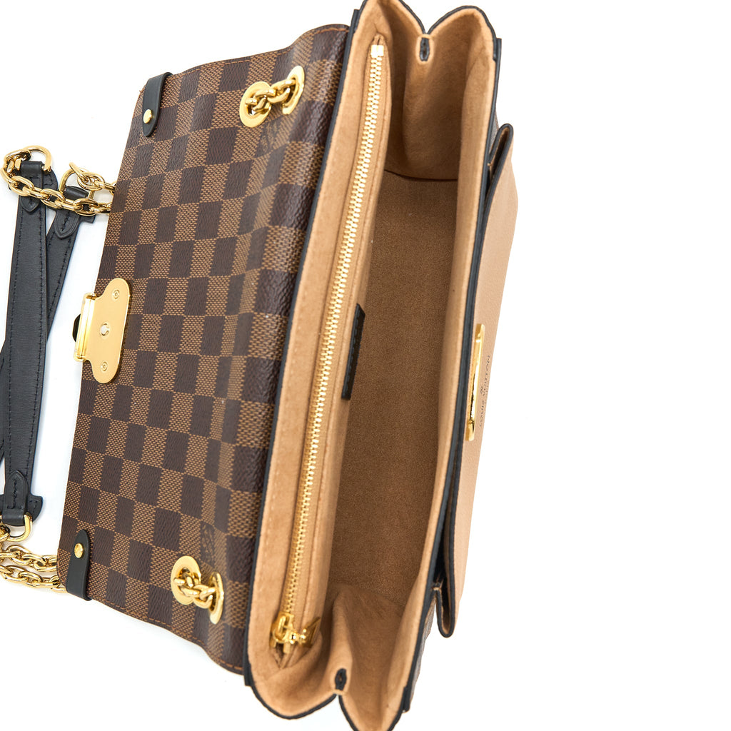 LOUIS VUITTON VAVIN PM DAMIER EBENE CANVAS BEIGE GHW