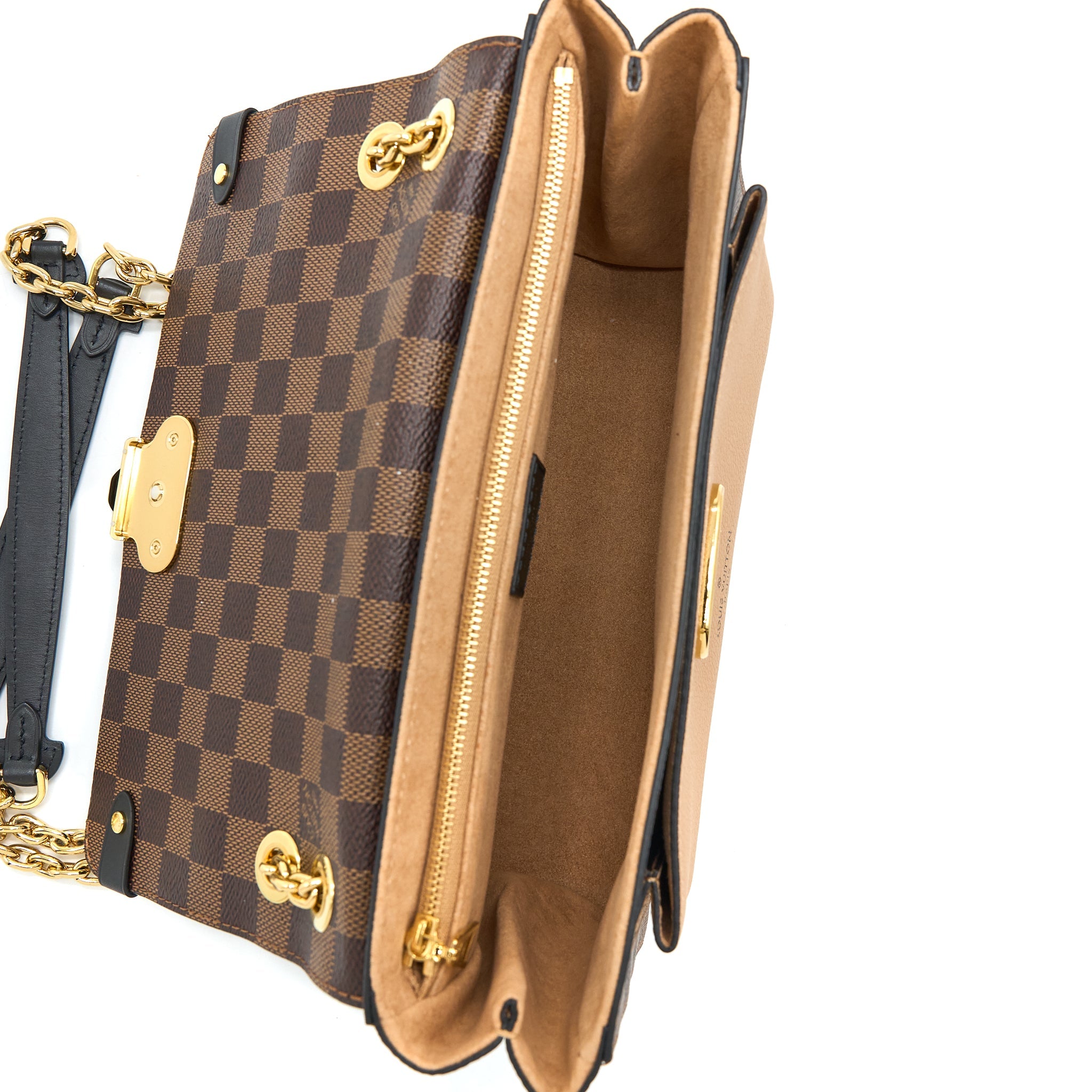 LOUIS VUITTON VAVIN PM DAMIER EBENE CANVAS BEIGE GHW
