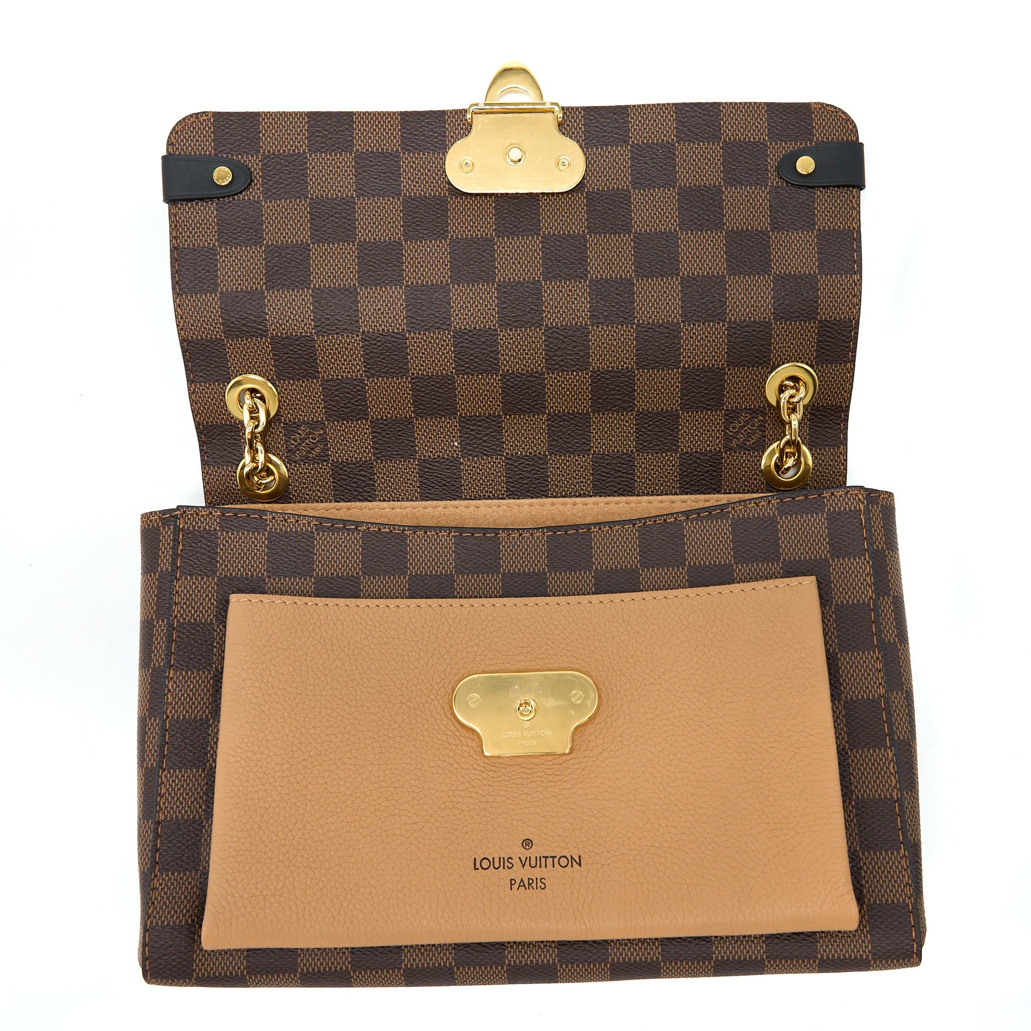 LOUIS VUITTON VAVIN PM DAMIER EBENE CANVAS BEIGE GHW