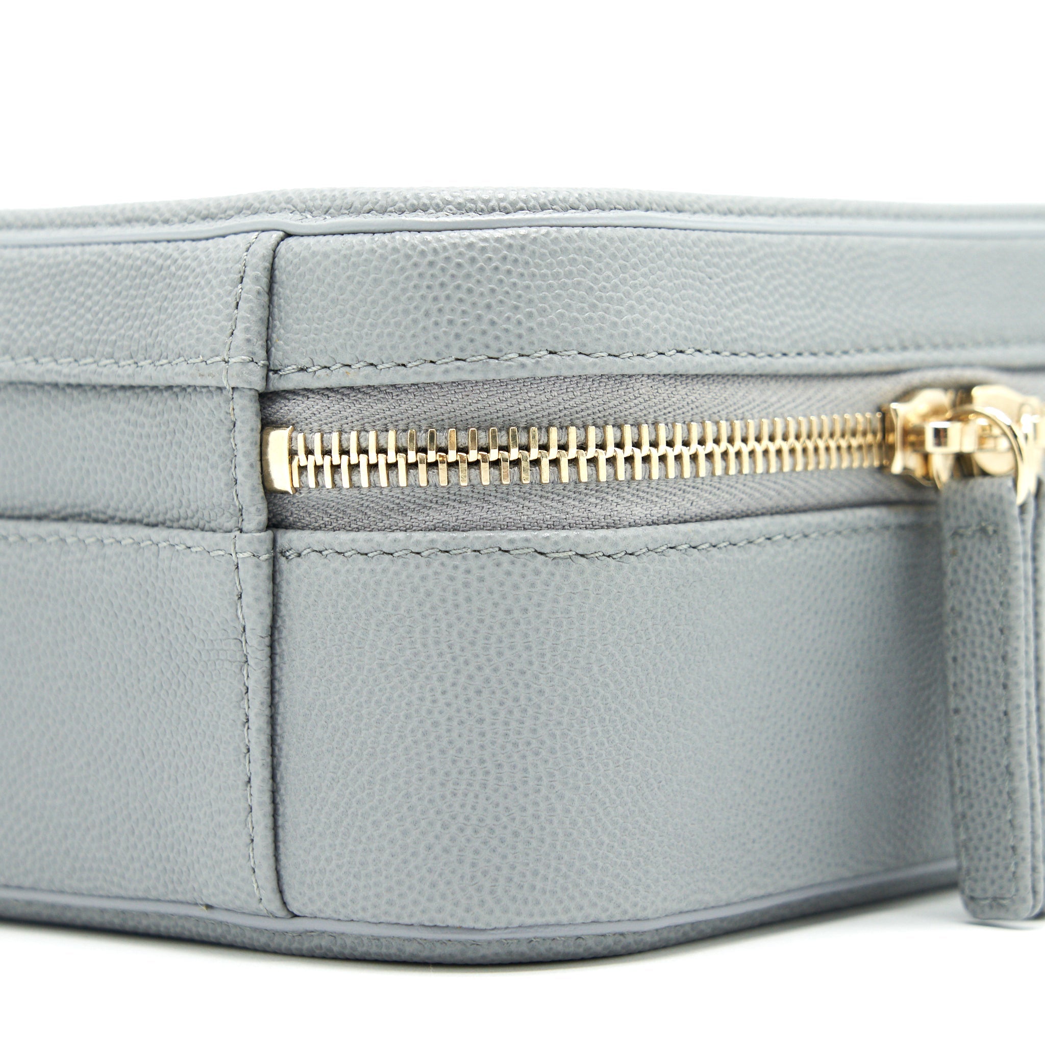 CHANEL CC FILIGREE VANITY CASE GREY LGHW