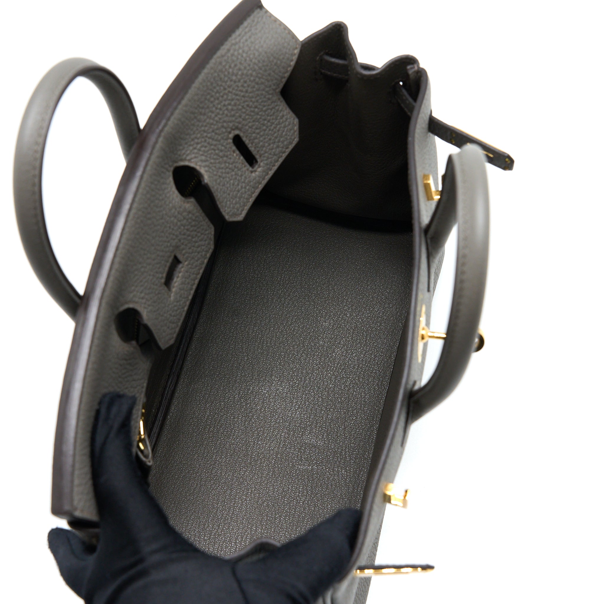 HERMES BIRKIN 25 TOGO 8F GRIS ETAIN GHW