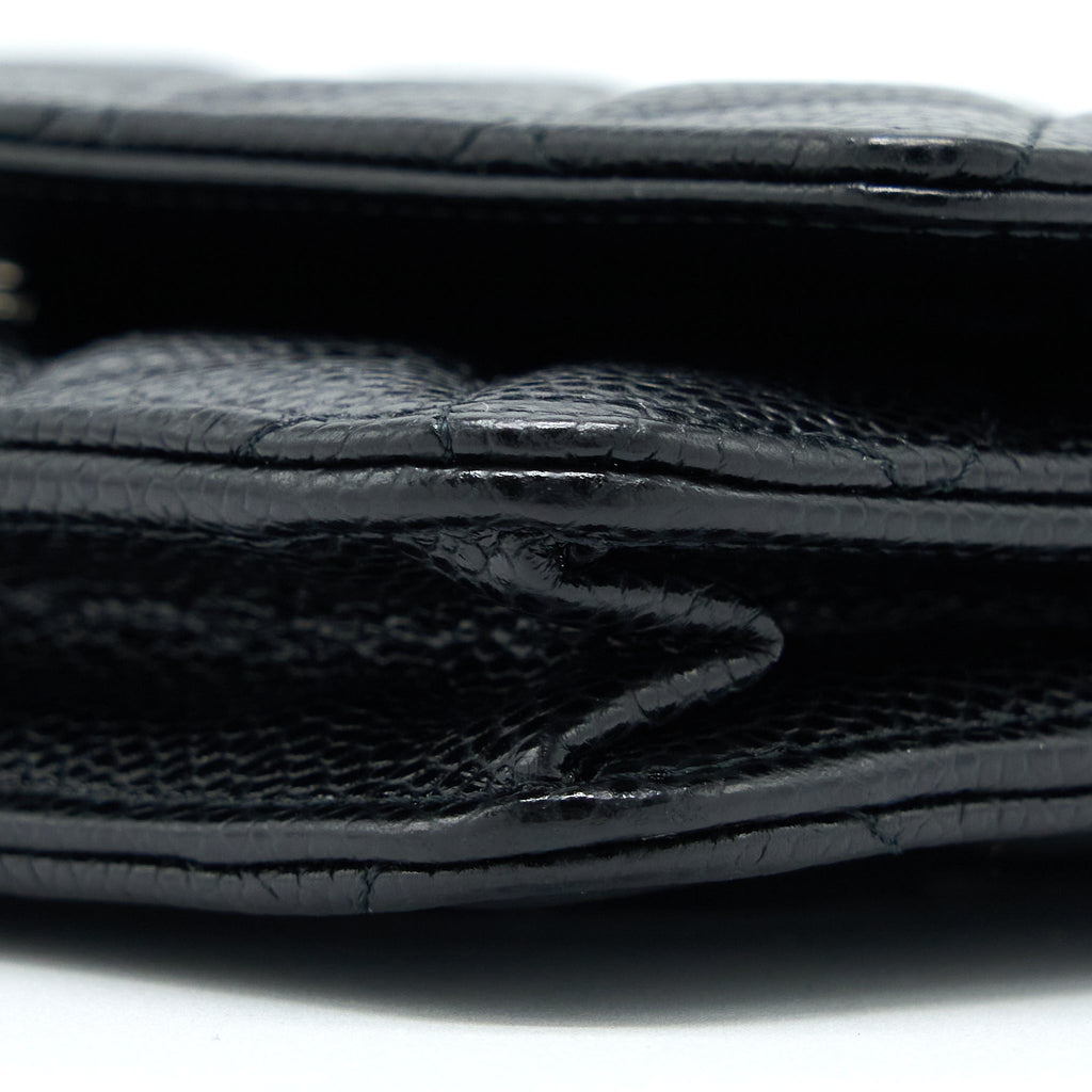 CHANEL CLASSIC WALLET ON CHAIN CAVIAR BLACK SHW (MICROCHIP)