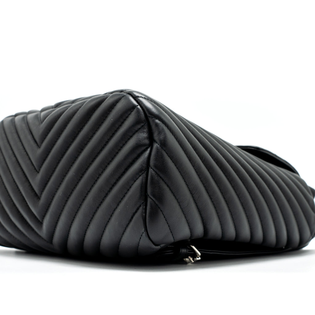 CHANEL URBAN SPIRIT BACKPACK CHEVRON CALFSKIN BLACK SHW