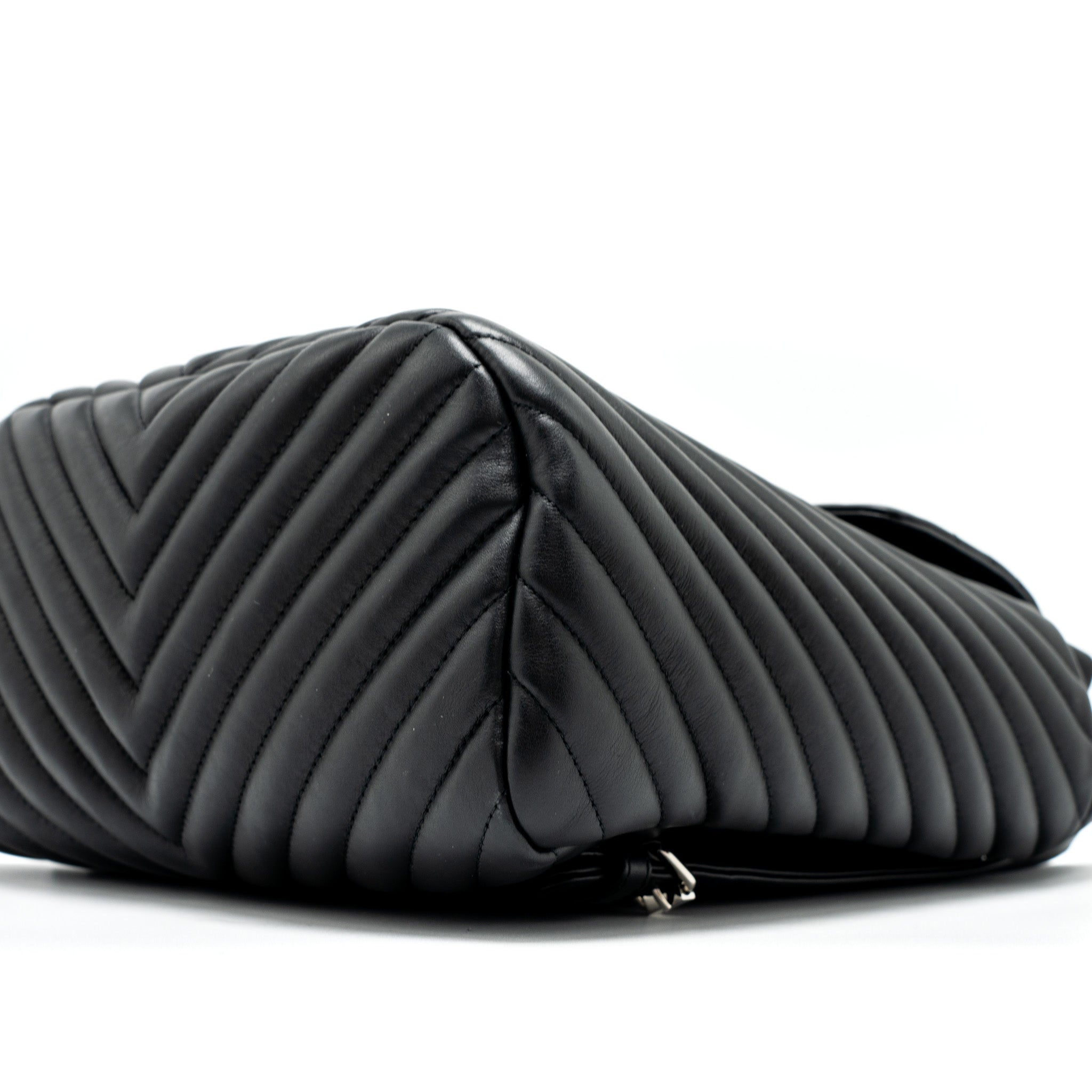 CHANEL URBAN SPIRIT BACKPACK CHEVRON CALFSKIN BLACK SHW
