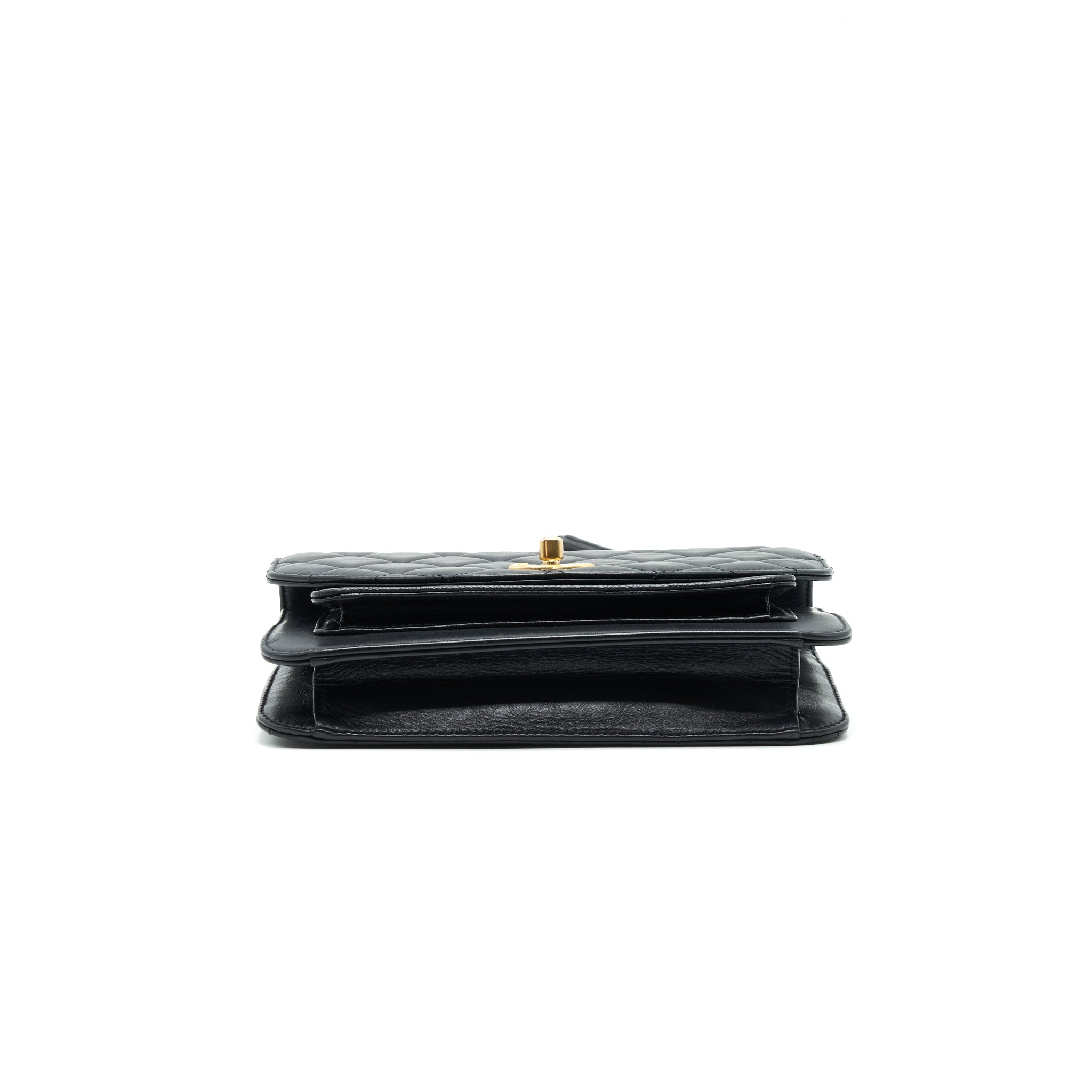 CHANEL QUILTED CALFSKIN AND CAVIAR FLAP BAG BLACK GHW