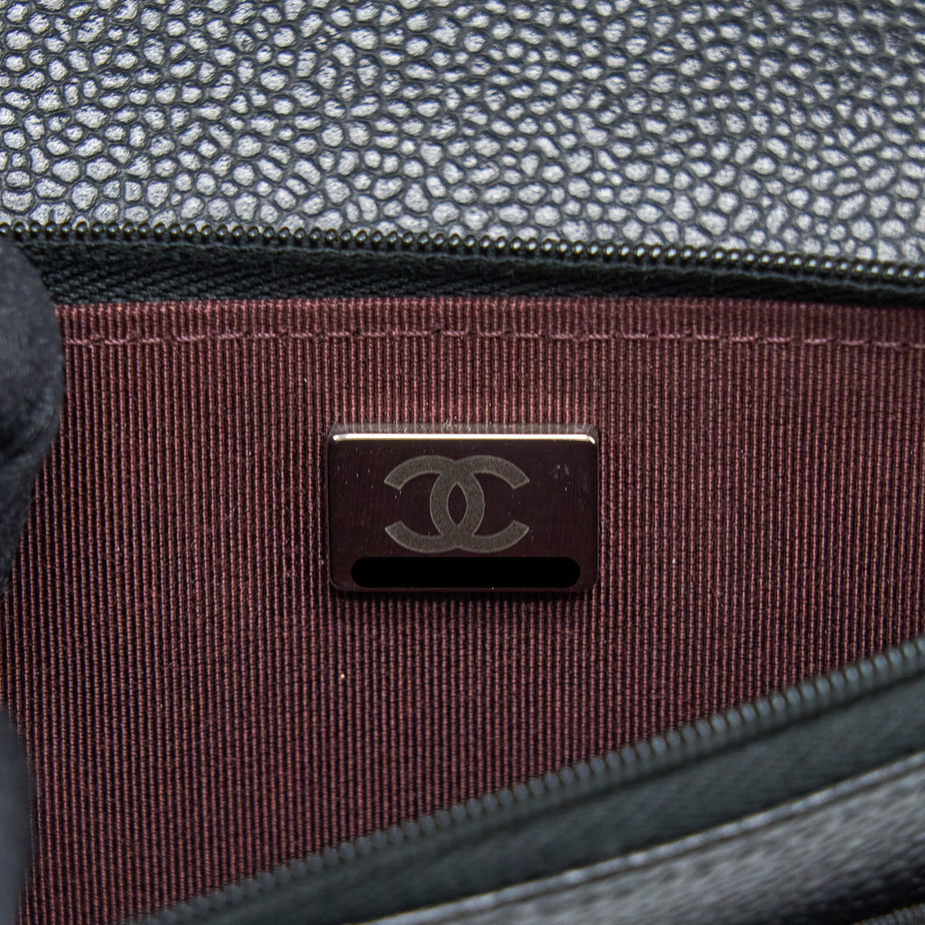 CHANEL CLASSIC WALLET ON CHAIN CAVIAR BLACK SHW (MICROCHIP)