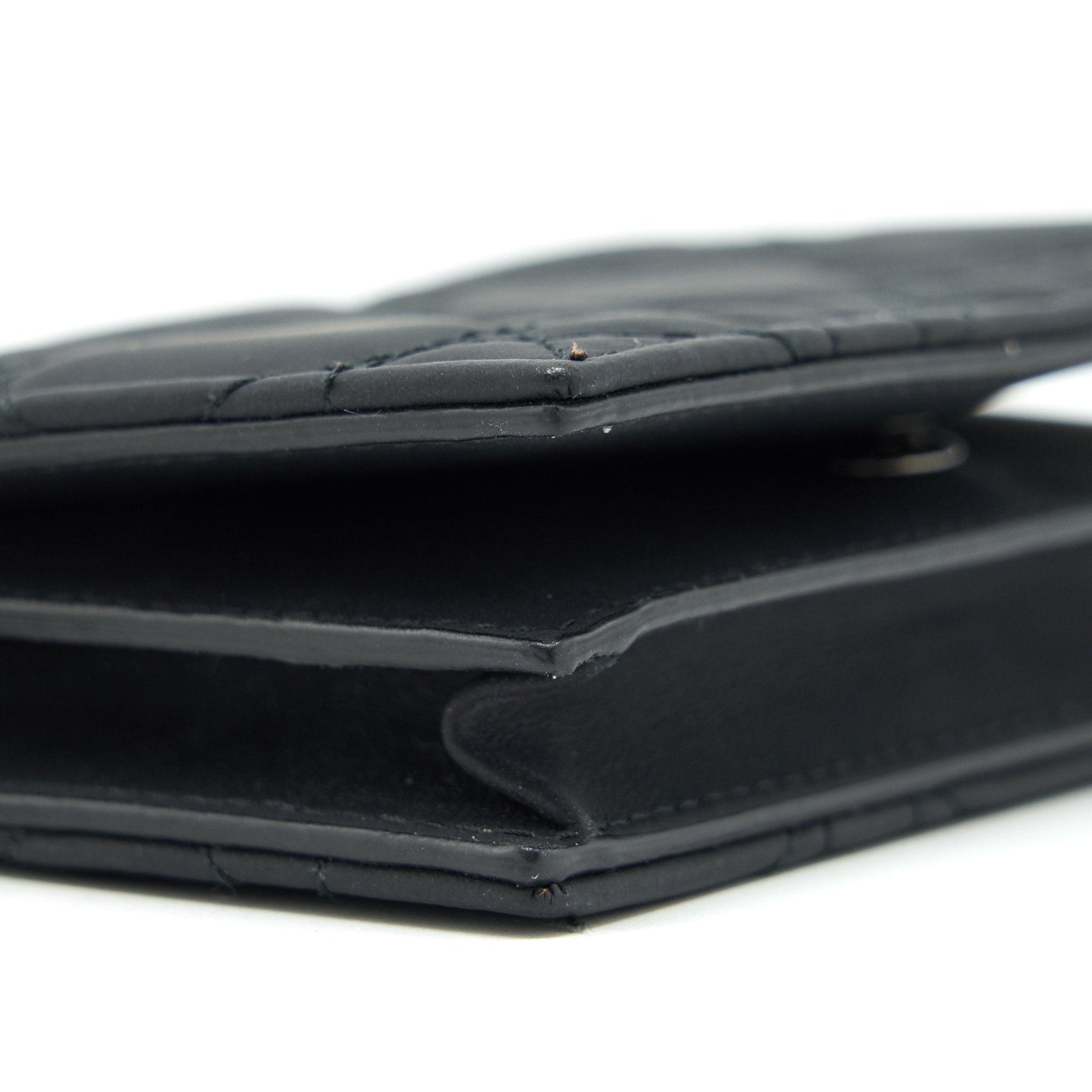 DIOR FLAP CARD HOLDER CALFSKIN SO BLACK