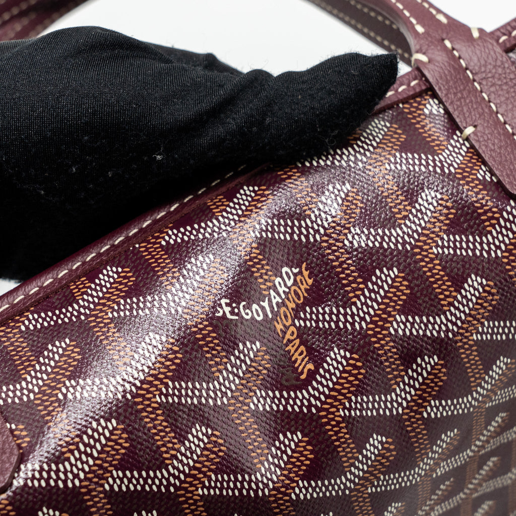 GOYARD SAINT LOUIS PM TOTE BAG CANVAS BURGUNDY SHW