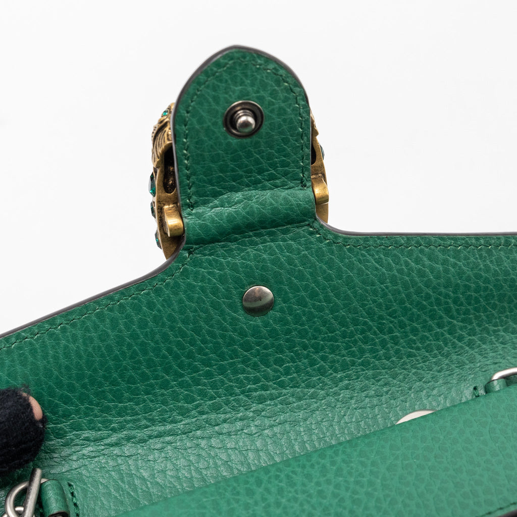 GUCCI DIONYSUS SUPER MINI CALFSKIN GREEN BRUSHED GHW