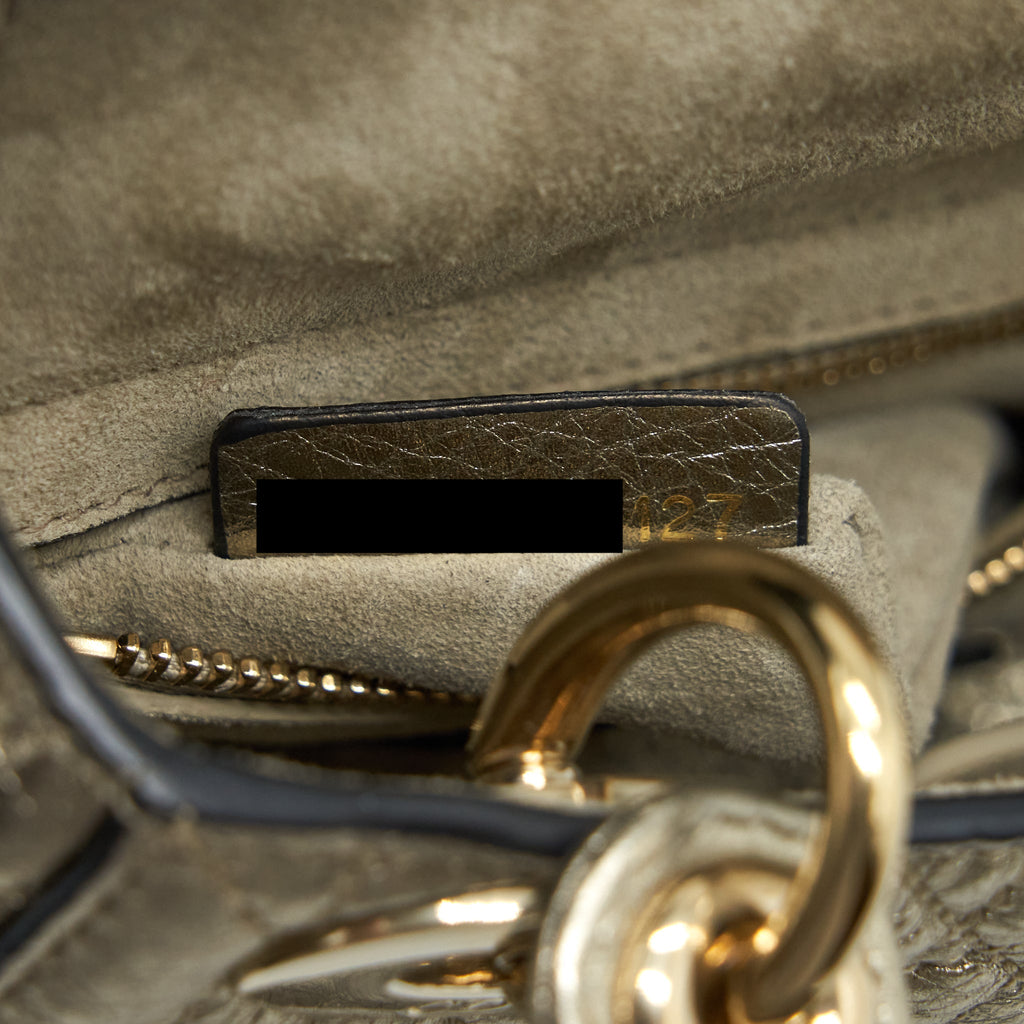 DIOR MINI LADY DIOR SUPPLE GRAINED CALFSKIN METALLIC GOLD LGHW