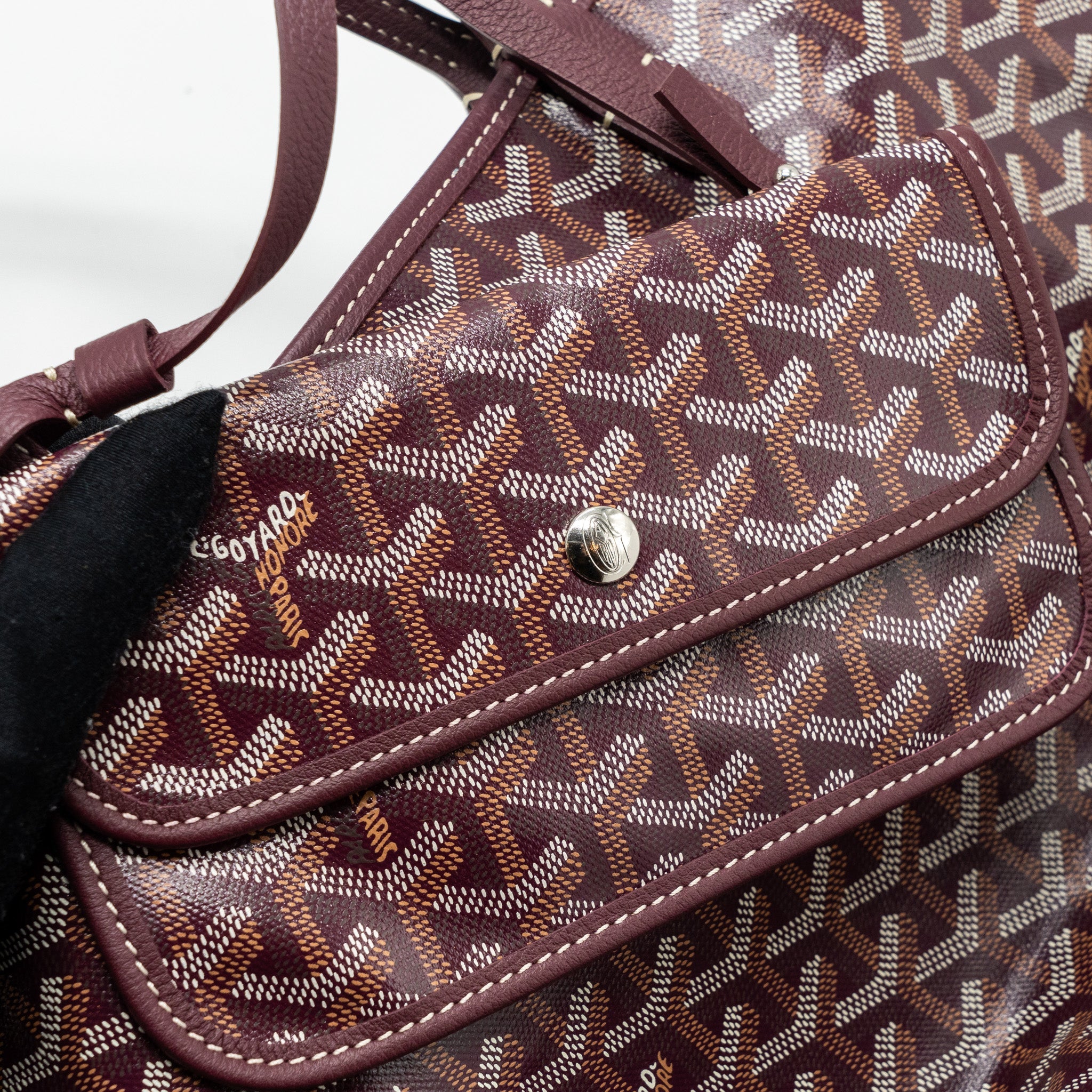 GOYARD SAINT LOUIS PM TOTE BAG CANVAS BURGUNDY SHW