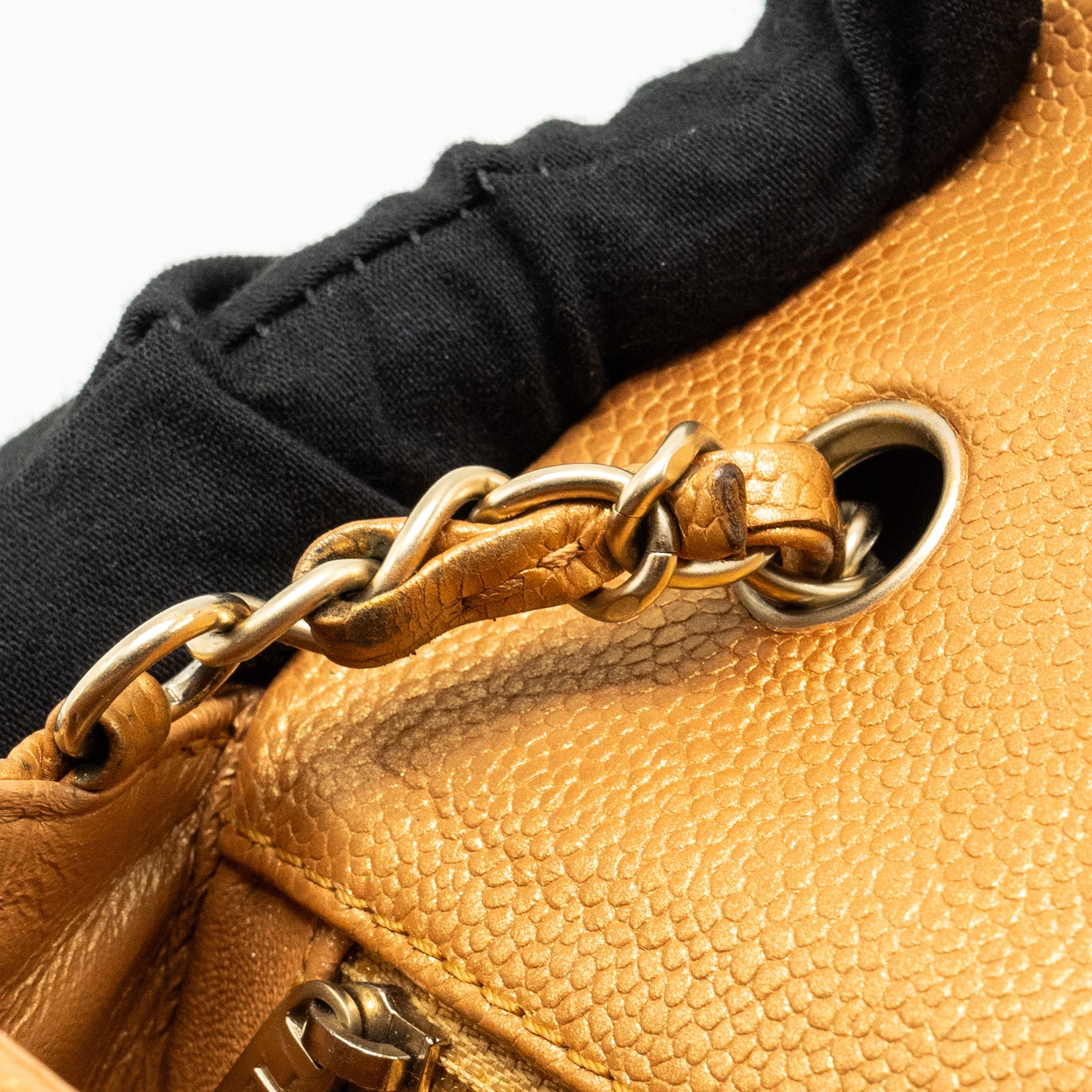 CHANEL MINI RECTANGULAR FLAP BAG CALFSKIN IRIDESCENT DARK GOLD GHW