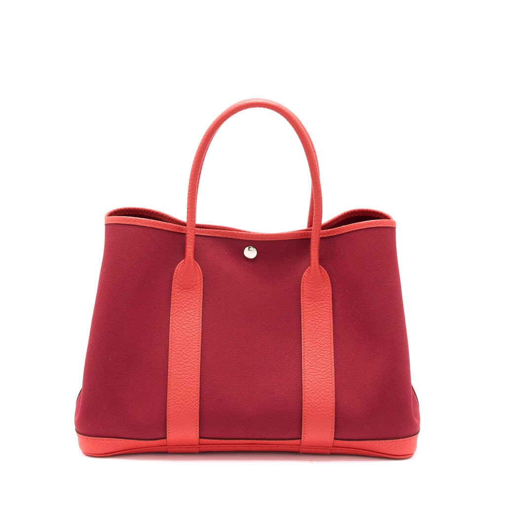 HERMES GARDEN PARTY 36 NEGONDA/CANVAS ROUGE GRENAT SHW