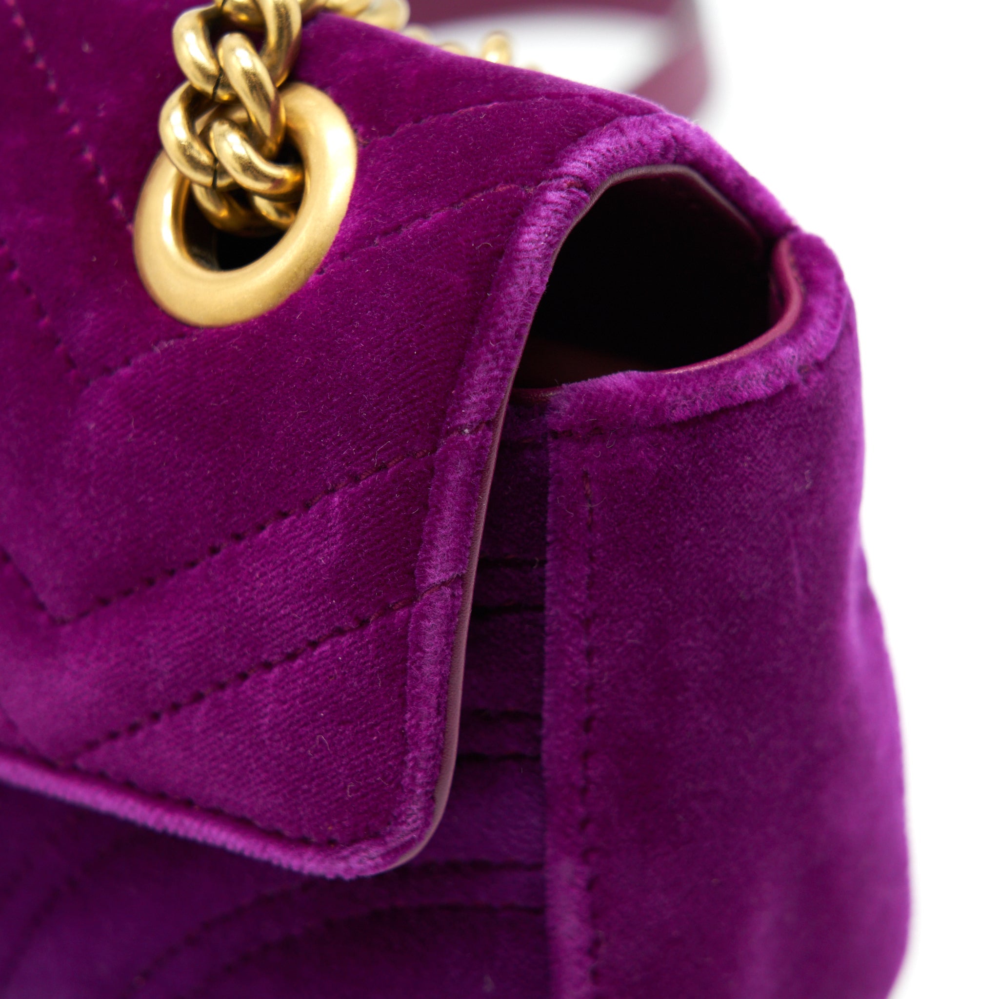 GUCCI MINI MARMONT BAG VELVET PURPLE GHW