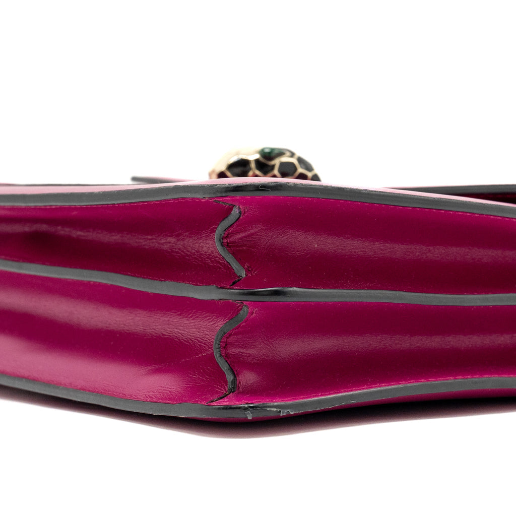 BVLGARI SERPENTI FOREVER FLAP BAG CALFSKIN DARK PINK GHW
