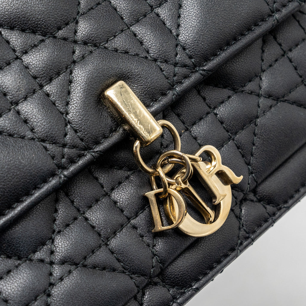 DIOR MY DIOR DAILY CHAIN POUCH LAMBSKIN BLACK LGHW