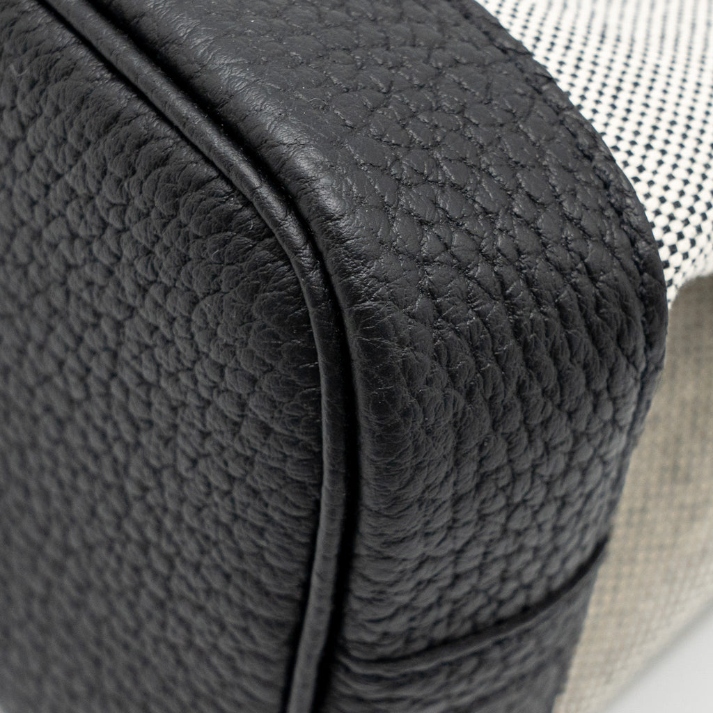 HERMES GARDEN PARTY 23 CANVAS/NEGONDA ECRU-BLACK/BLACK SHW