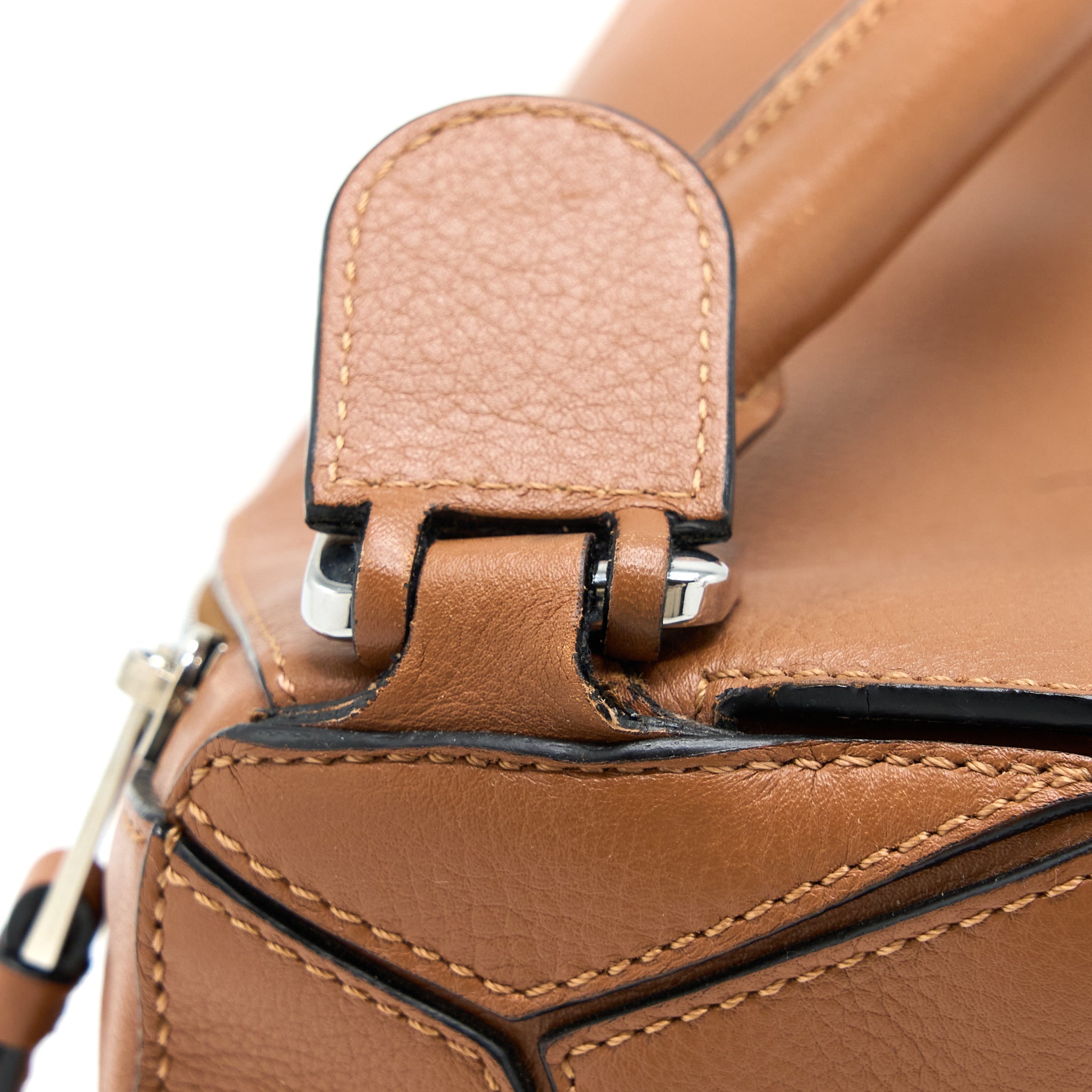 LOEWE SMALL PUZZLE BAG CALFSKIN CARAMEL SHW