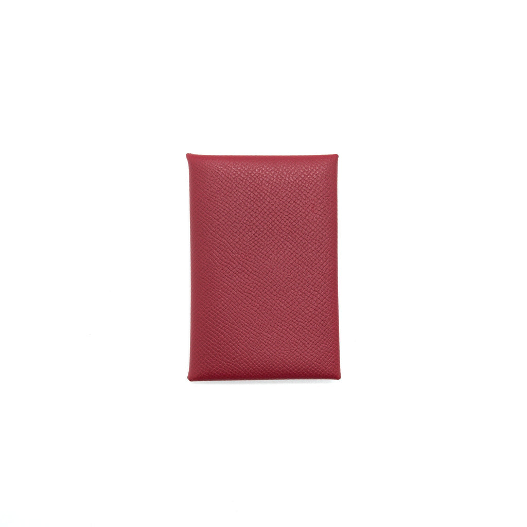 HERMES CALVI CARD HOLDER IN ROUGE GRENAT
