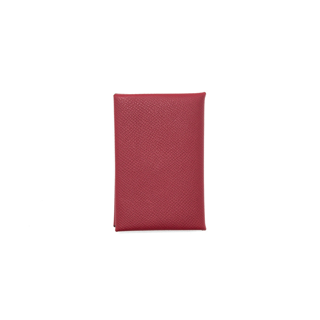 HERMES CALVI CARD HOLDER IN ROUGE GRENAT