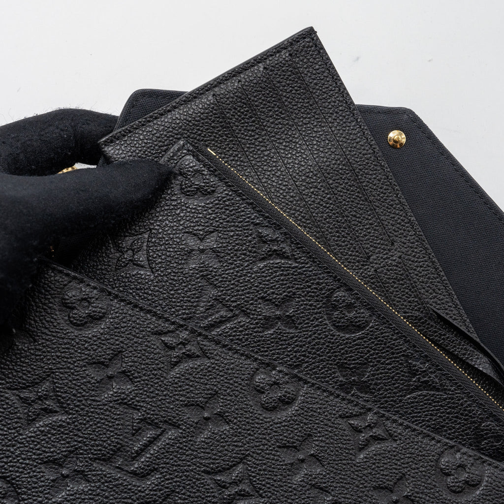 LOUIS VUITTON FELICIE POCHETTE MONOGRAM EMPREINTE BLACK GHW(NEW VERSION)