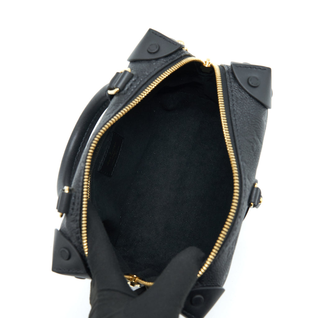LOUIS VUITTON PETITE MALLE SOUPLE MONOGRAM EMPREINTE BLACK GHW