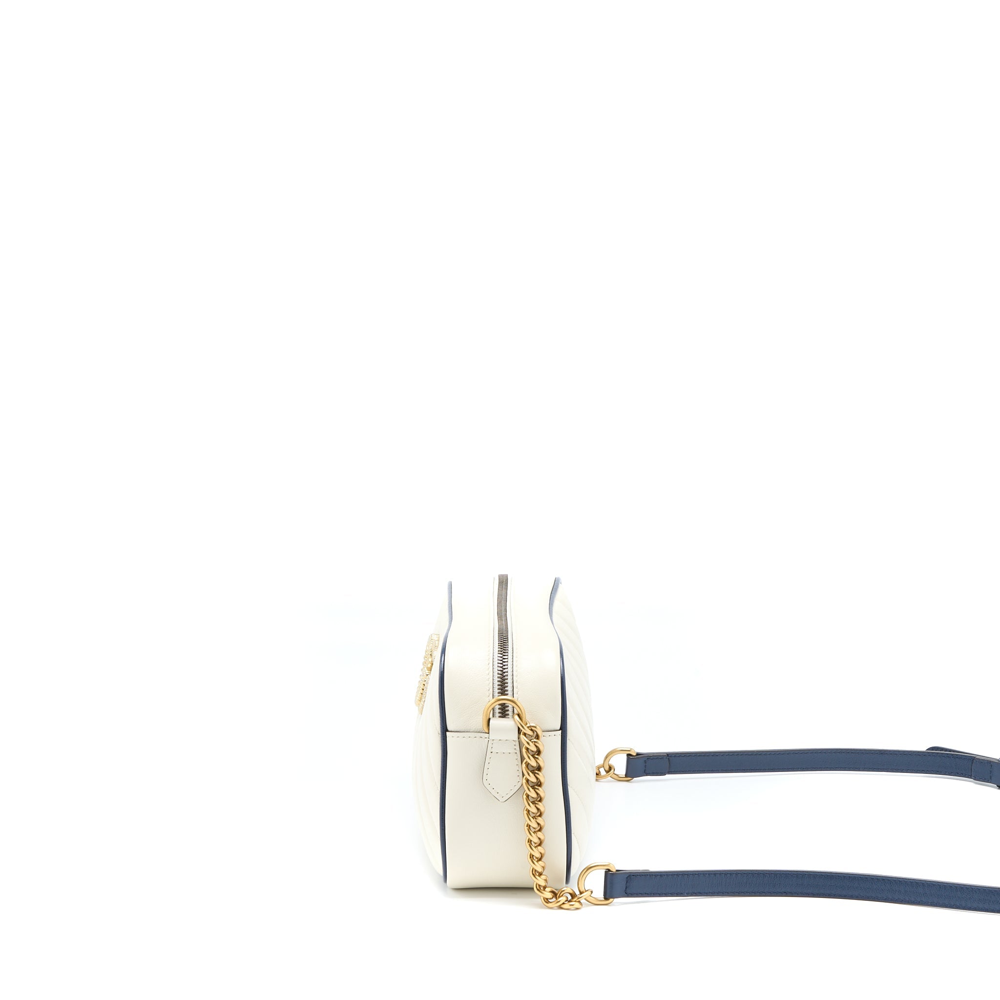 GUCCI MARMONT CAMERA BAG CALFSKIN WHITE GHW