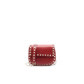 VALENTINO ROCKSTUD SMALL SADDLE BAG IN RED