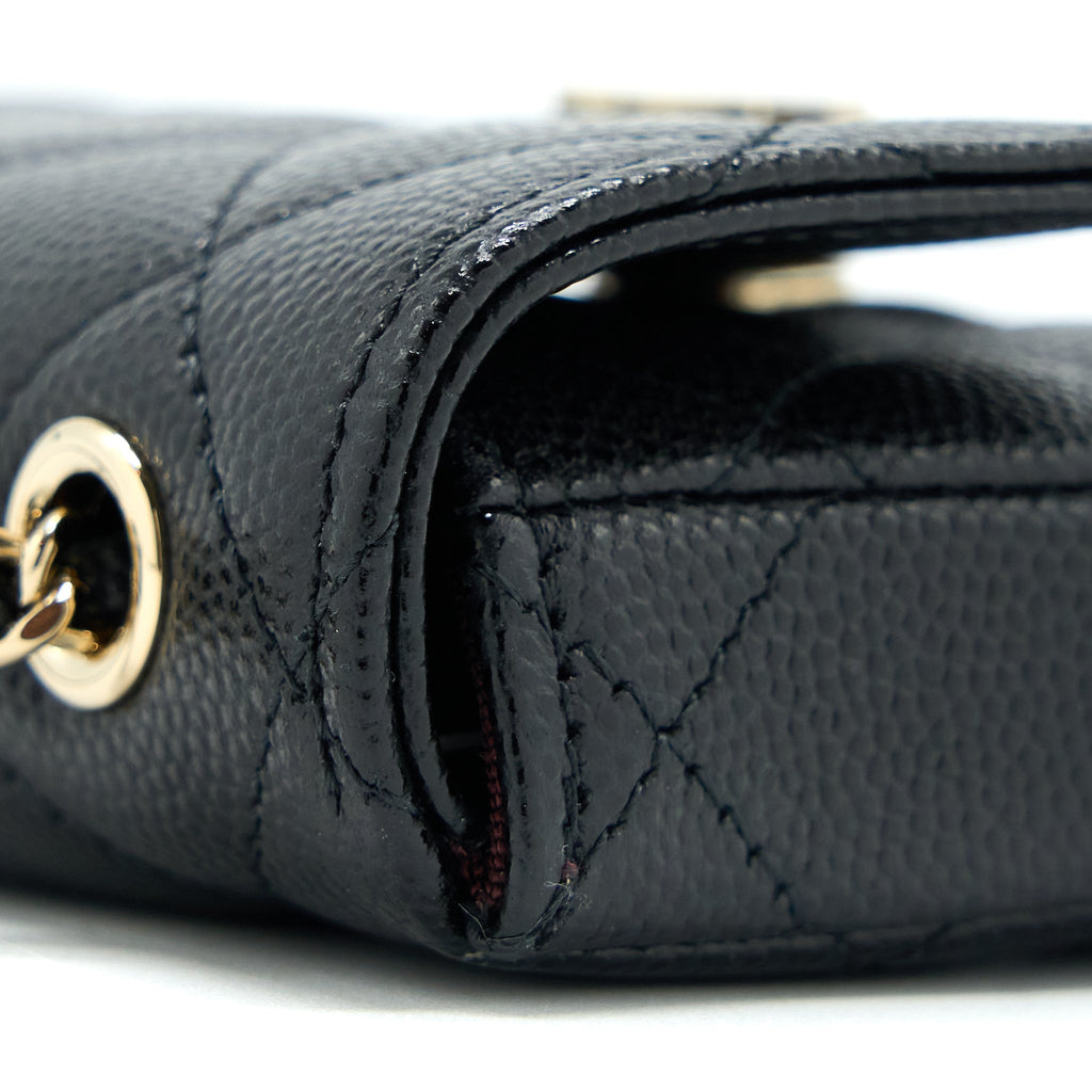 CHANEL FLAP CARDHOLDER BELT BAG CAVIAR BLACK LGHW