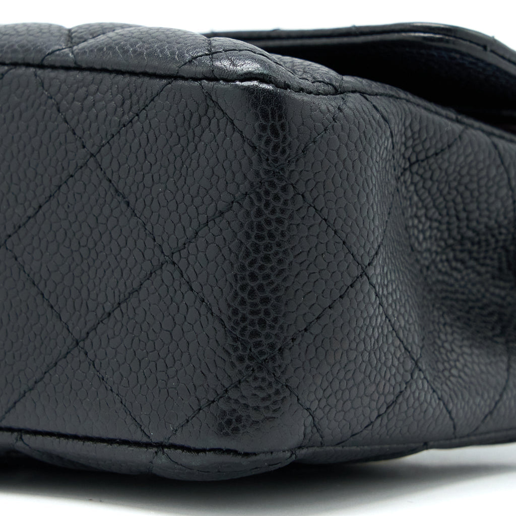 CHANEL MEDIUM CLASSIC DOUBLE FLAP BAG CAVIAR BLACK SHW
