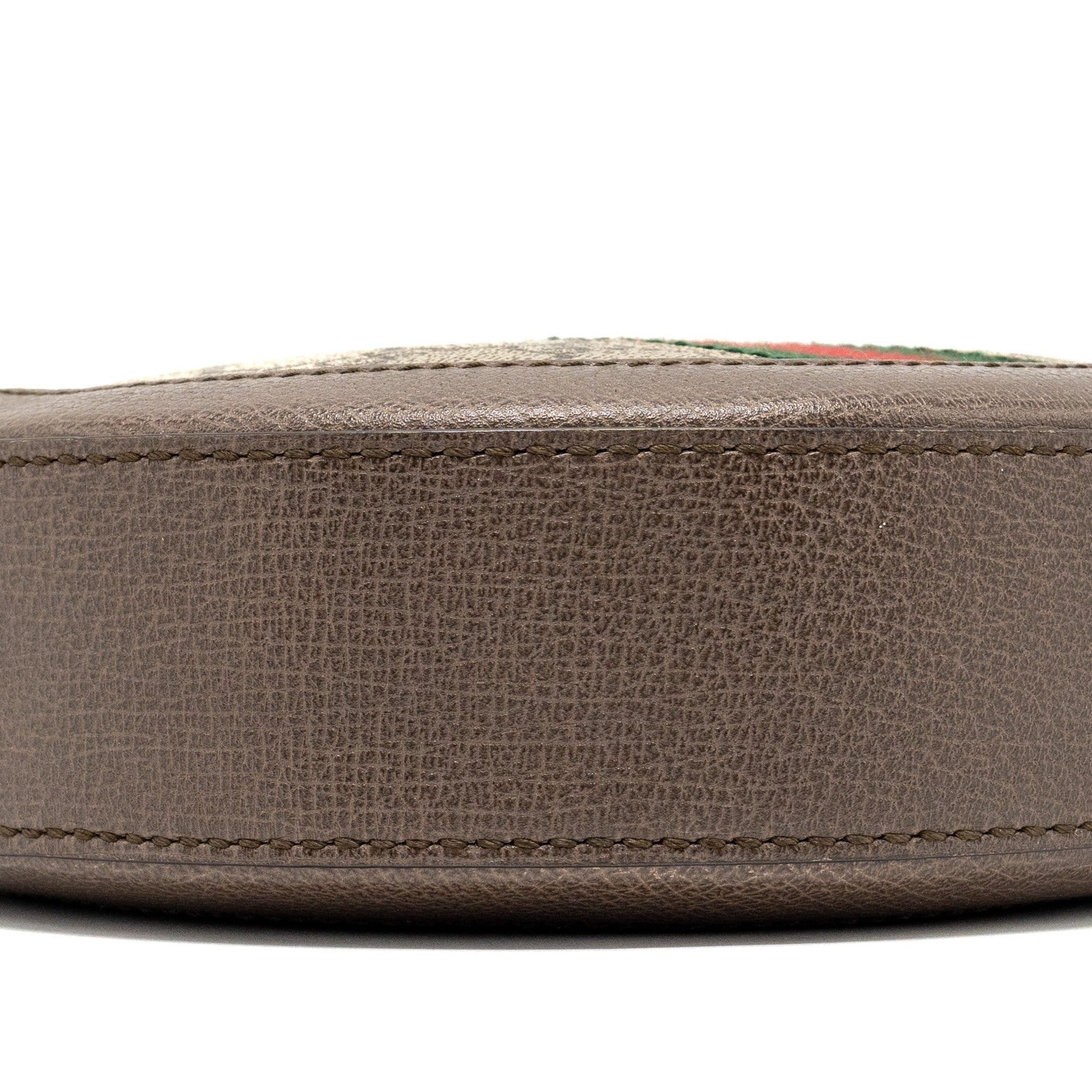 GUCCI OPHIDIA GG MINI ROUND SHOULDER BAG GG SUPREME CANVAS / BROWN GHW