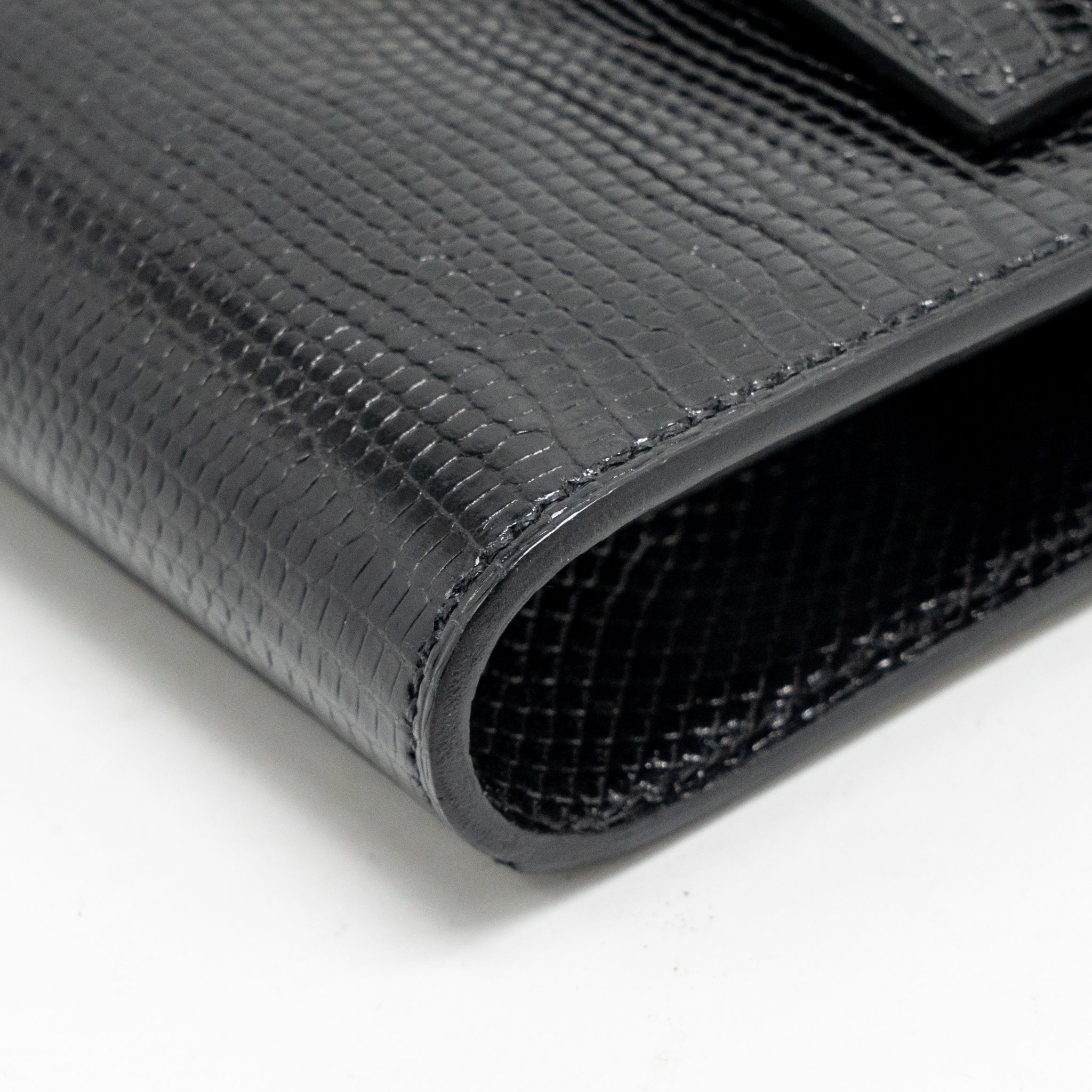 HERMES KELLY TO GO LIZARD NILOTICUS LISSE BLACK GHW