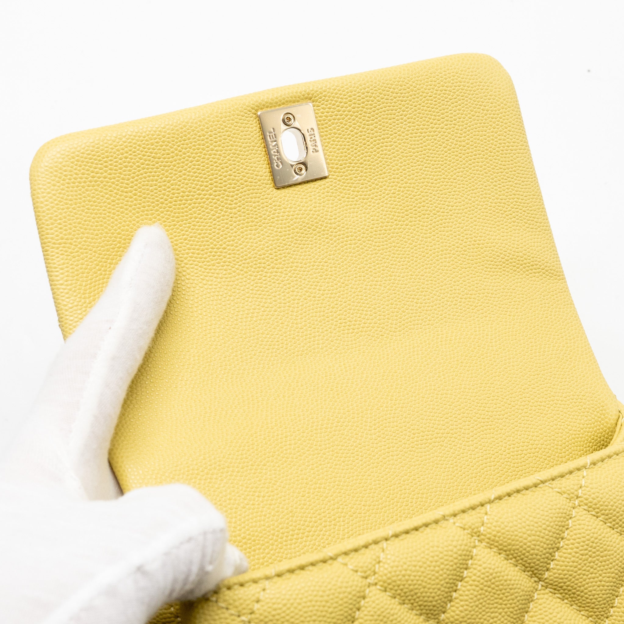 CHANEL MINI COCOHANDLE CAVIAR YELLOW LGHW