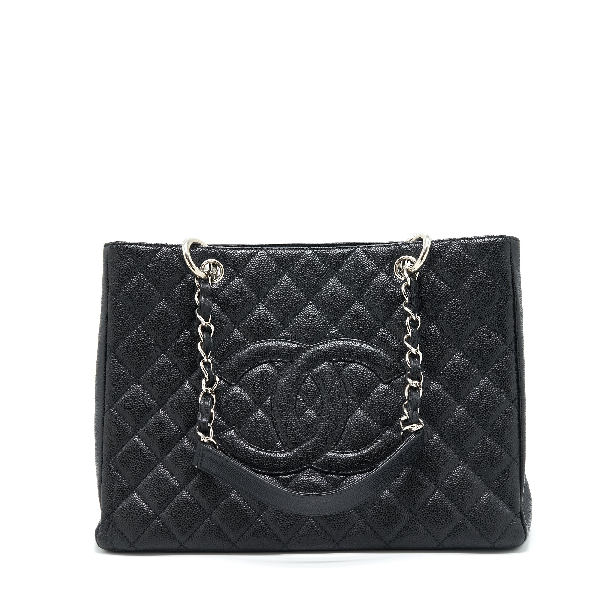 CHANEL GRAND SHOPPING TOTE/ GST CAVIAR BLACK SHW