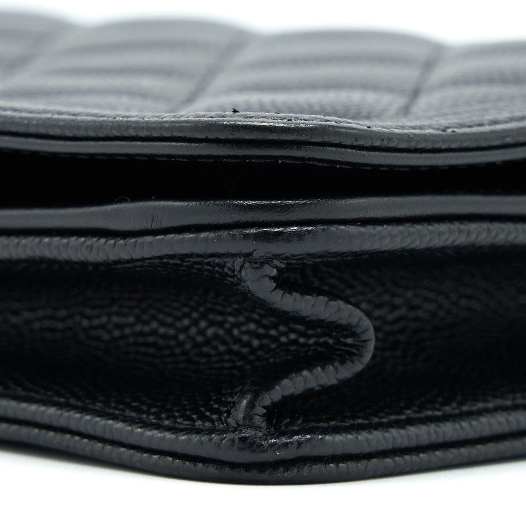 CHANEL BOY WALLET ON CHAIN CAVIAR BLACK GHW