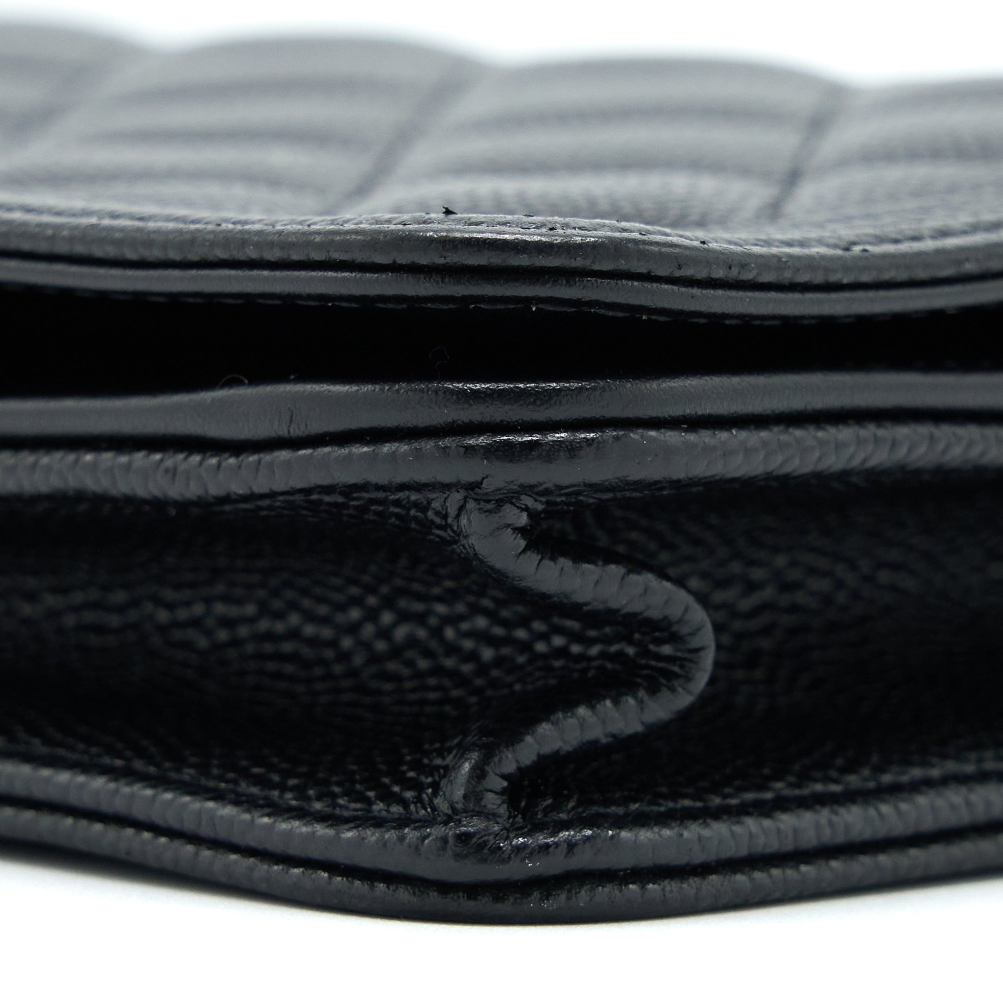 CHANEL BOY WALLET ON CHAIN CAVIAR BLACK GHW