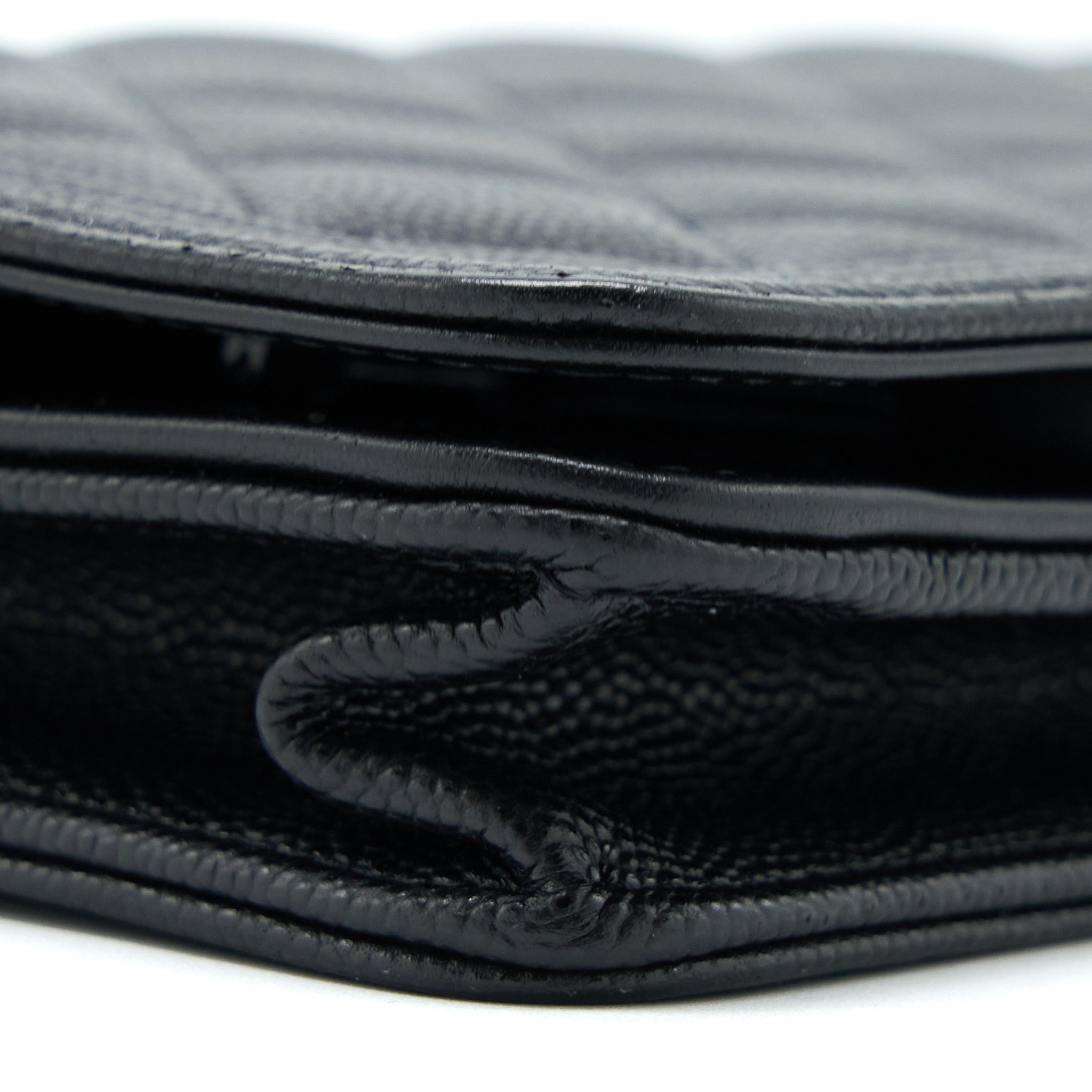 CHANEL BOY WALLET ON CHAIN CAVIAR BLACK GHW