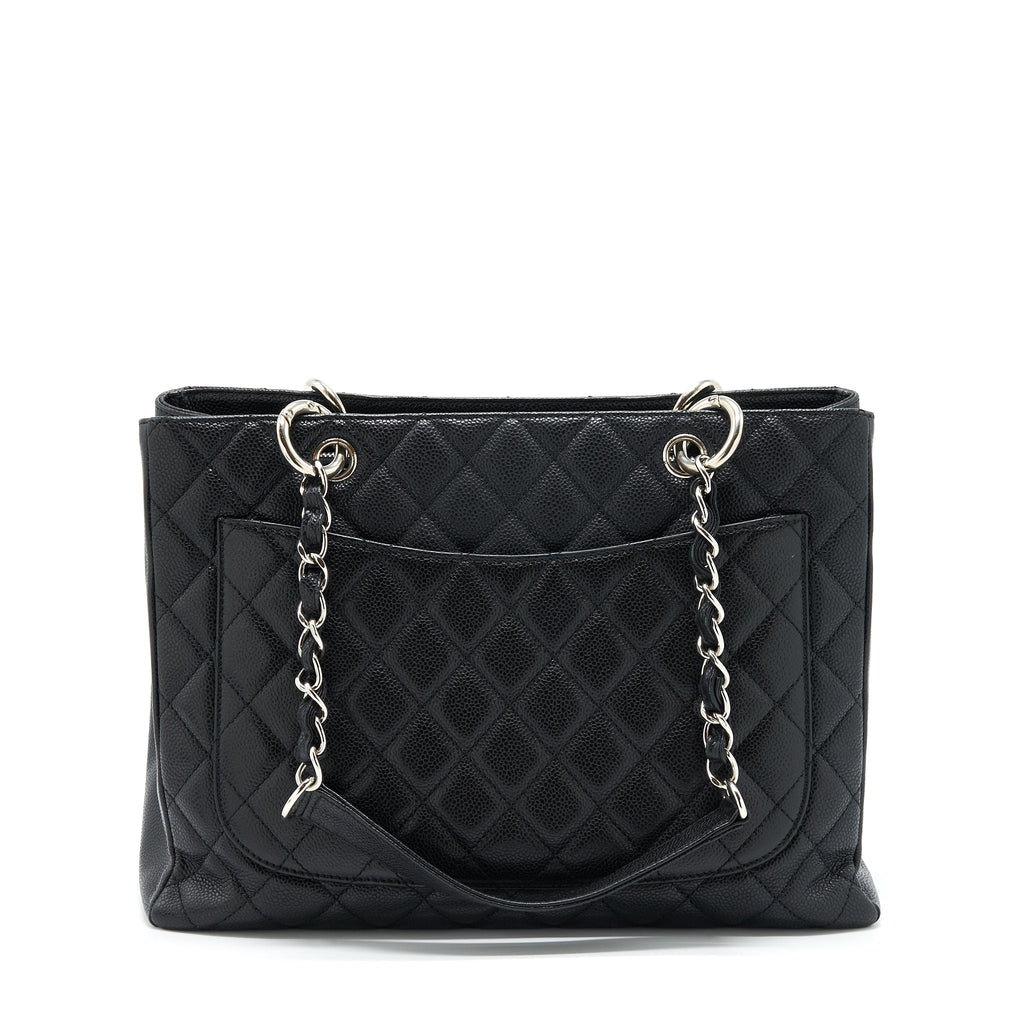 CHANEL GRAND SHOPPING TOTE/ GST CAVIAR BLACK SHW