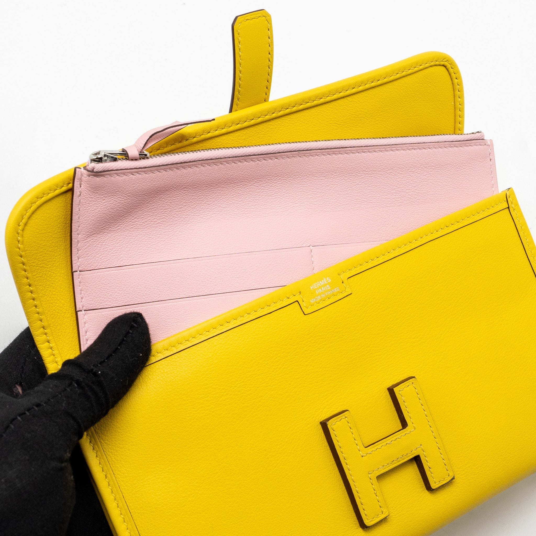 HERMES JIGE WALLETS SWIFT JAUNE DE NAPLES / ROSE SAKURA SHW