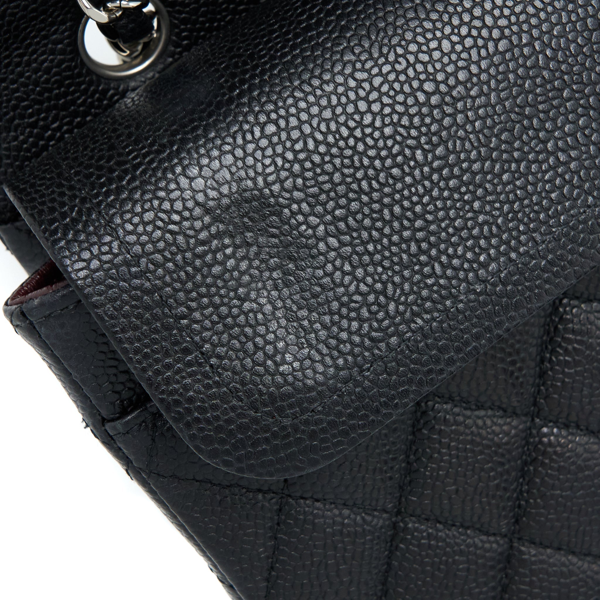 CHANEL MEDIUM CLASSIC DOUBLE FLAP BAG CAVIAR BLACK SHW