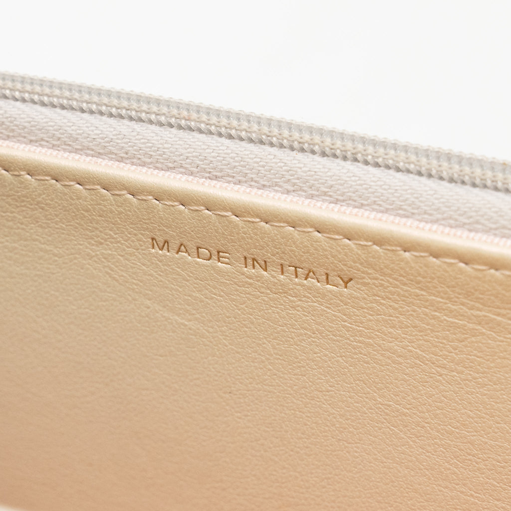 CHANEL WALLET ON CHAIN LAMBSKIN IRIDESCENT IVORY LGHW