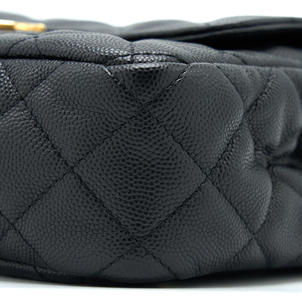 CHANEL SMALL HOBO BAG CAVIAR BLACK GHW (MICROCHIP)