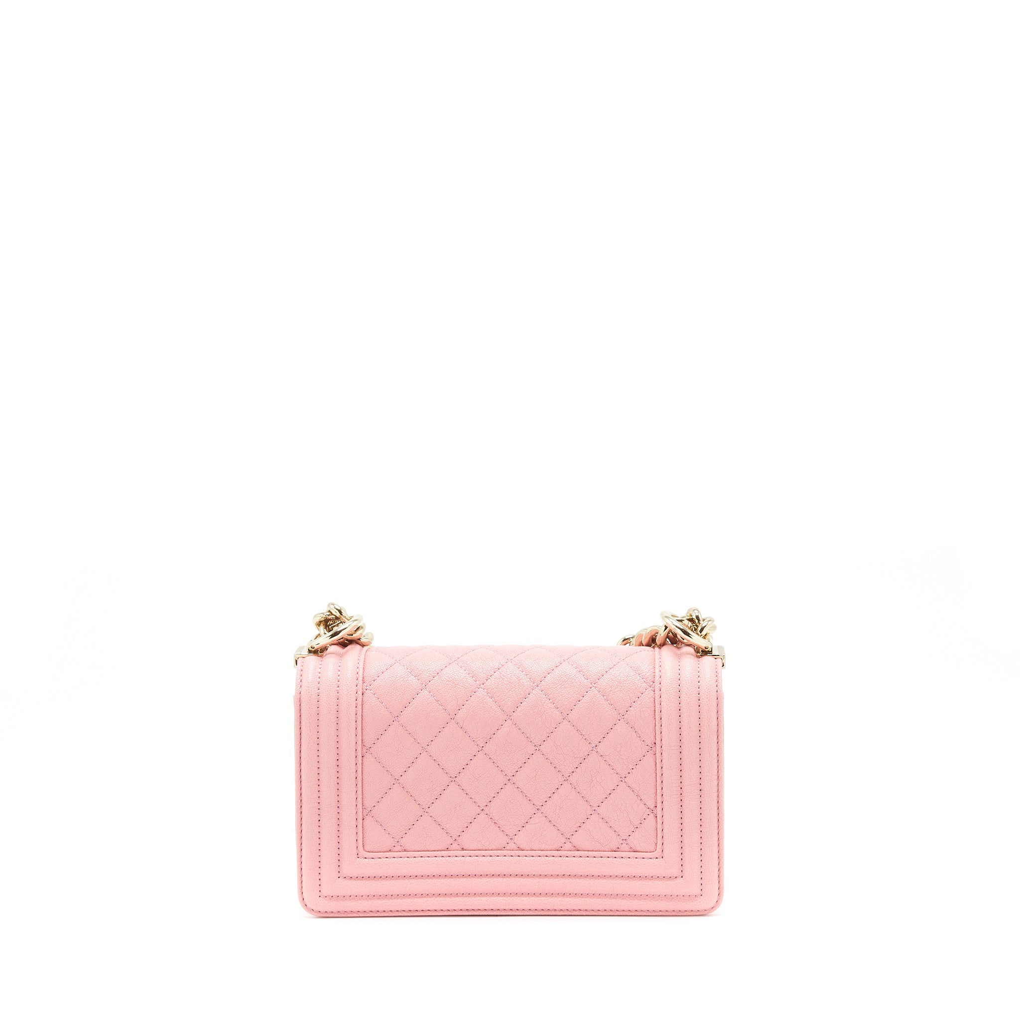 CHANEL SMALL BOY CAVIAR LIGHT PINK LGHW