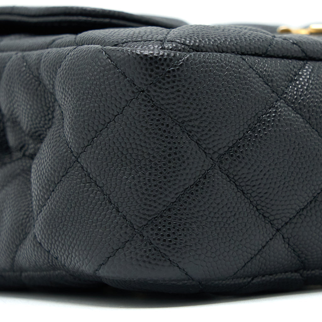 CHANEL SMALL HOBO BAG CAVIAR BLACK GHW (MICROCHIP)