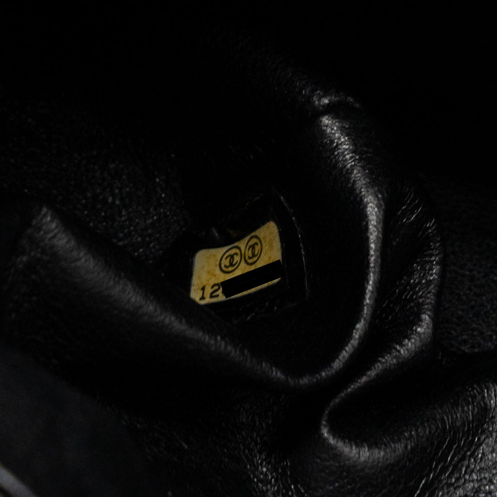 CHANEL 2.55 226 REISSUE DOUBLE FLAP BAG GRAINED CALFSKIN BLACK SHW