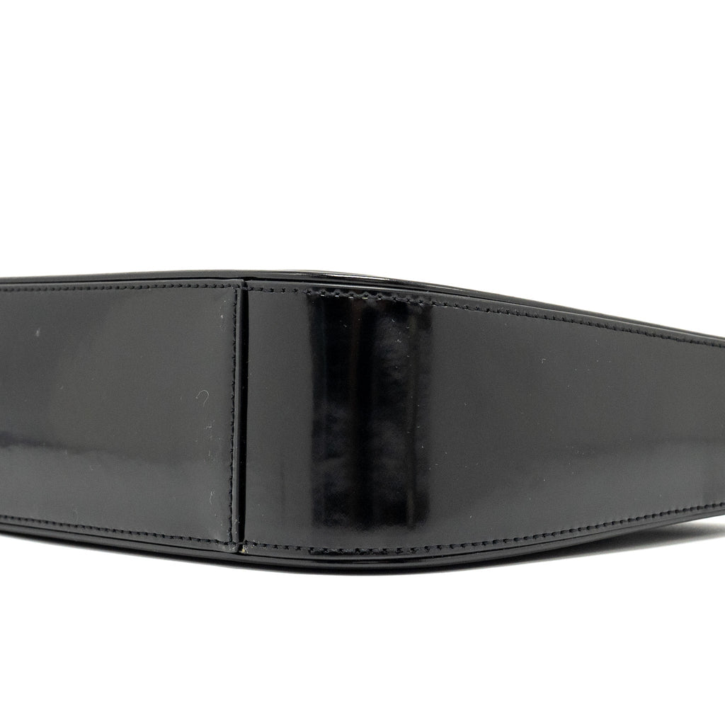 SAINT LAURENT LE 5 A 7 SHINY CALFSKIN BLACK SHW