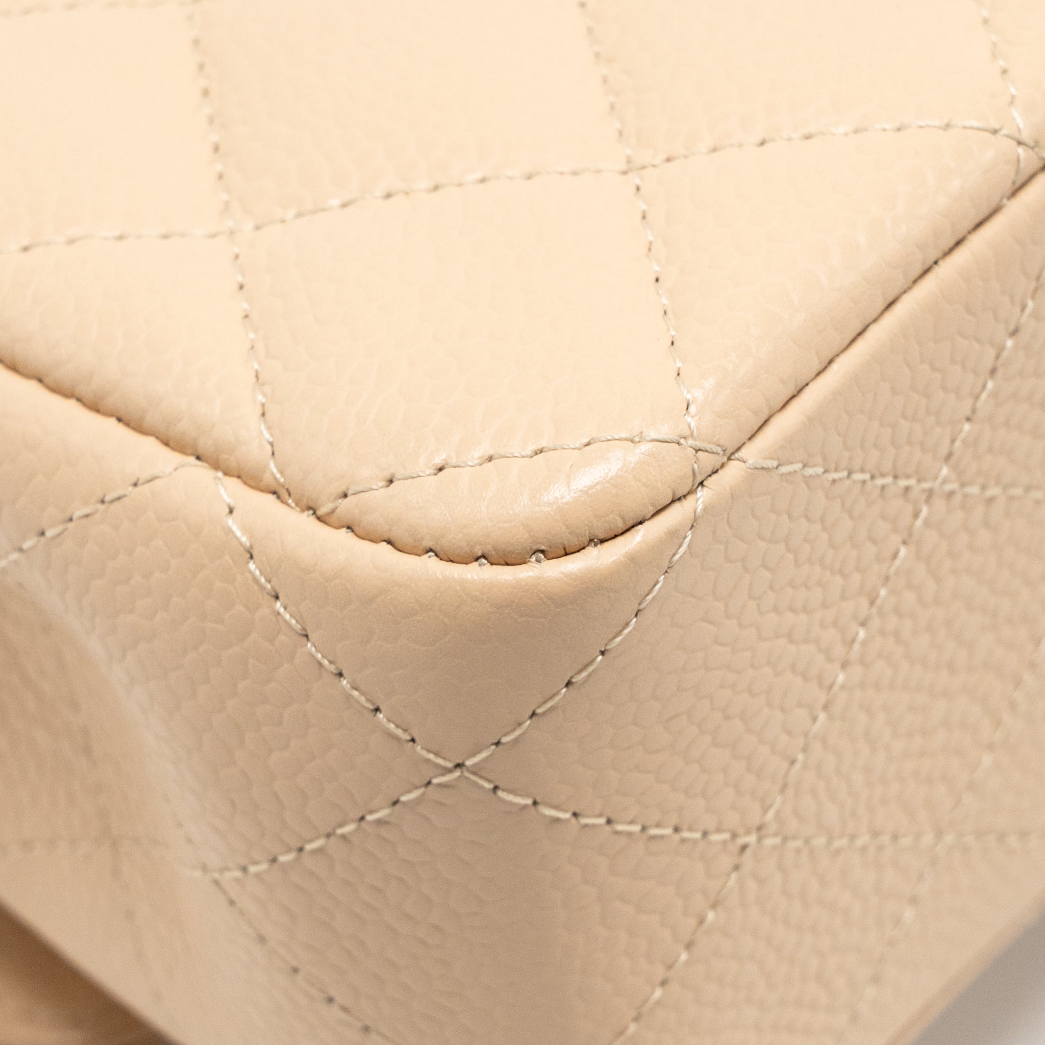 CHANEL MEDIUM CLASSIC DOUBLE FLAP BAG CAVIAR BEIGE GHW