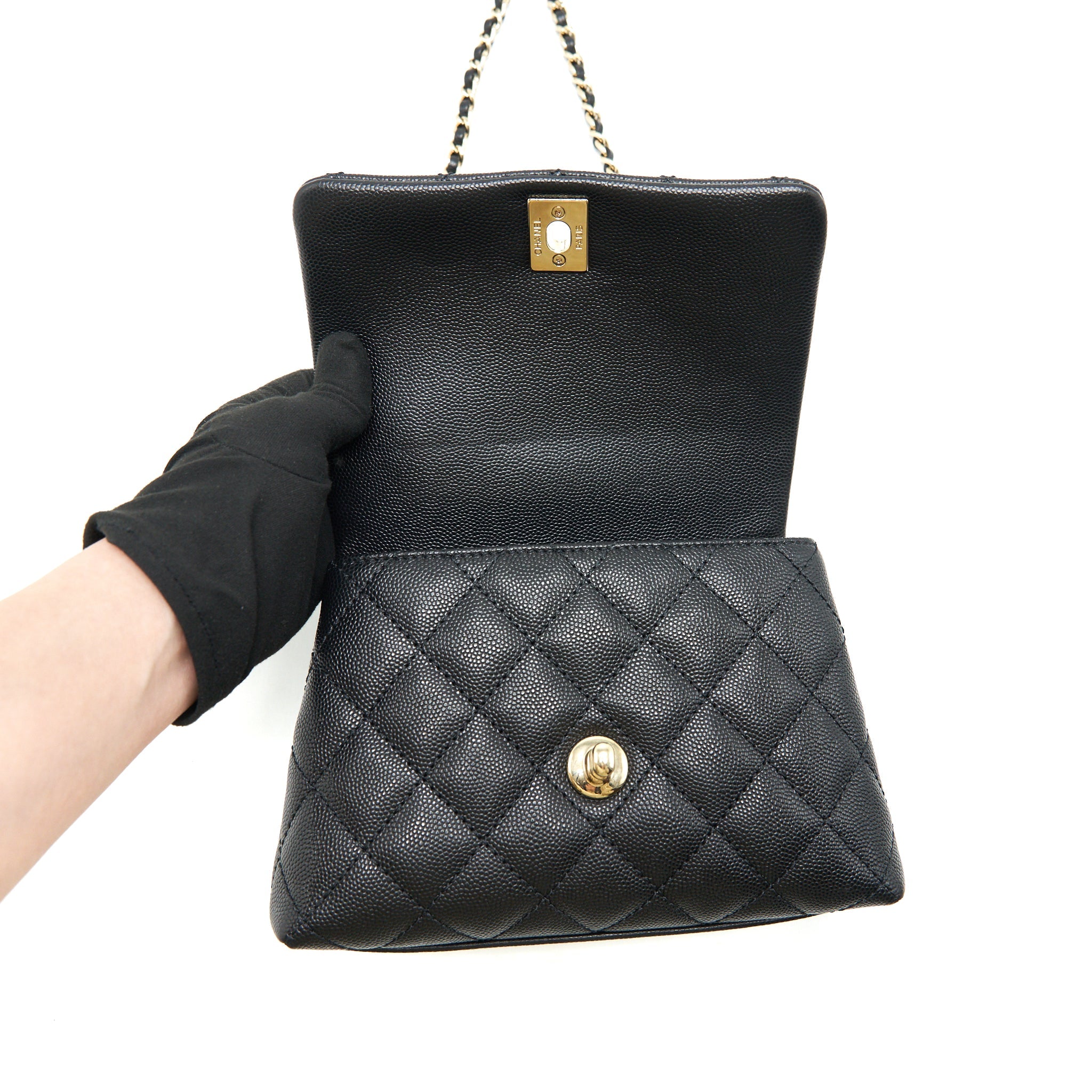CHANEL COCO HANDLE EXTRA MINI CAVIAR BLACK LGHW