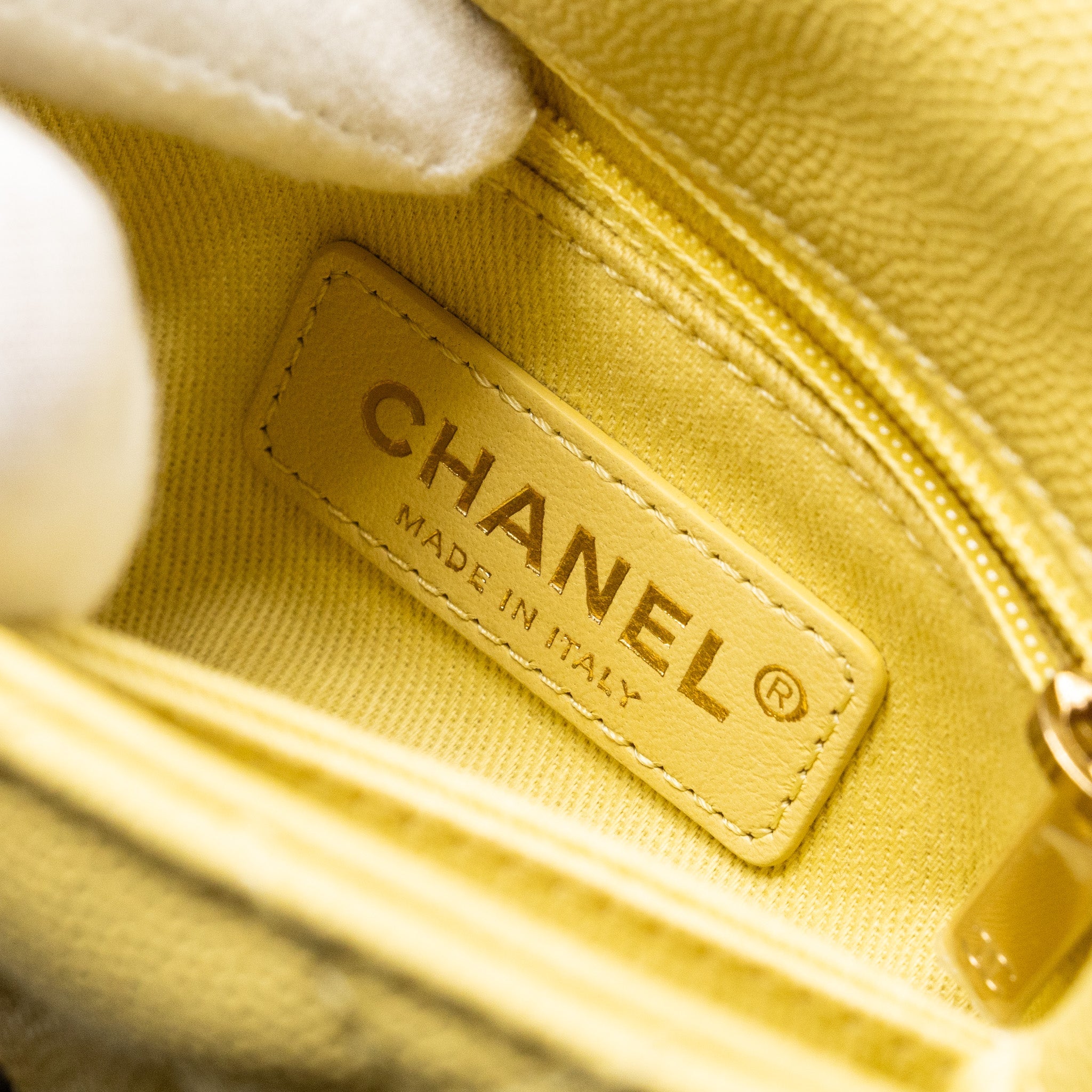 CHANEL MINI COCOHANDLE CAVIAR YELLOW LGHW